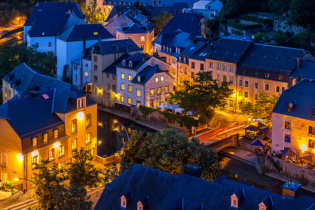 卢森堡市日落最高风景图片