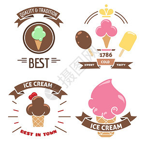 矢量的多彩冰淇淋元素图片