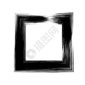 白色背景孤立的Grunge广场框架图片