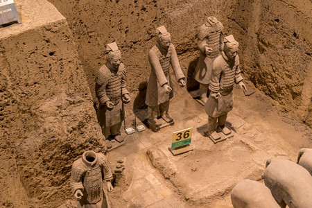 XianChina历史修复TerraCotta勇士在Xian博物馆的废墟图片