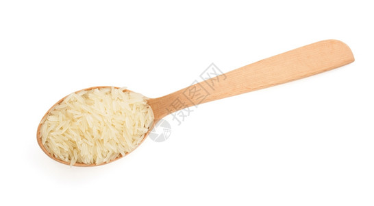 大米包装白底以木勺为米背景