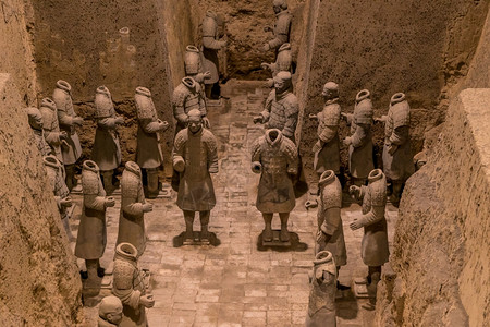 XianChina历史修复TerraCotta勇士在Xian博物馆的废墟图片