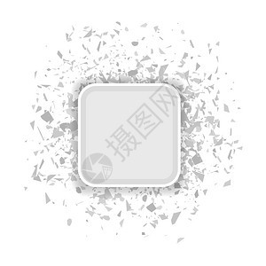 GreyConfettiBanner孤立于白色背景一组粒子图片