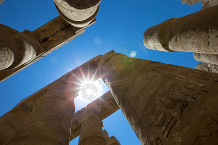 羊狮幕非洲埃及卢克索卡纳寺庙背景