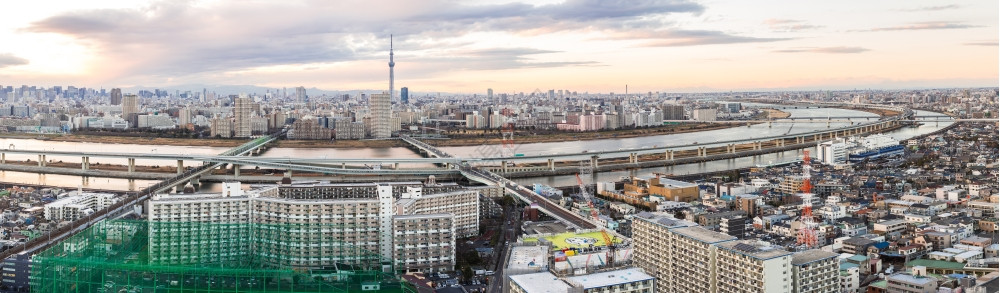 日本东京全景背景图片