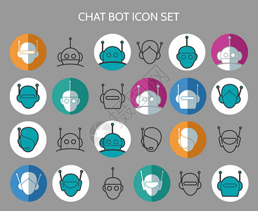 聊天机器人图标虚拟聊天助理矢量符号图片