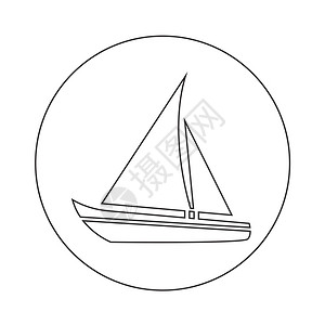 社图网帆船图标示设计背景