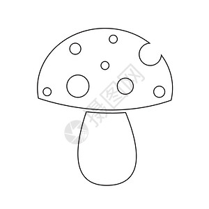 简笔画涂色蘑菇图标插设计背景