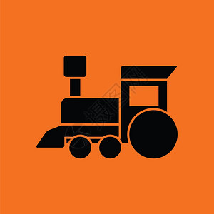 橙色背景玩具火车图片
