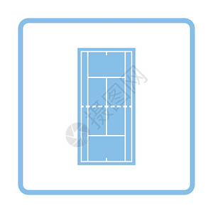 网球场标记图蓝框架设计矢量图示图片