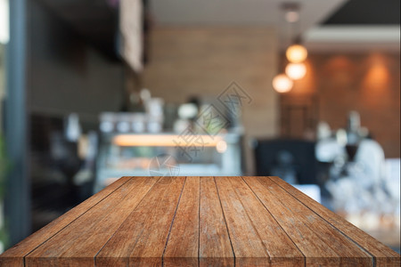 透视顶木板含模糊的咖啡店产品显示模板图片