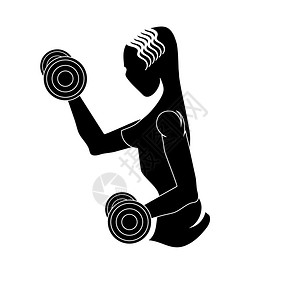 体育俱乐部GymLogo设计与白色背景隔离女与哑巴隔绝健身标志Strenght培训运动俱乐部Logo设计图片