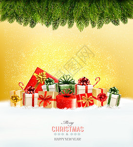 圣诞假期背景带礼物盒矢量图片