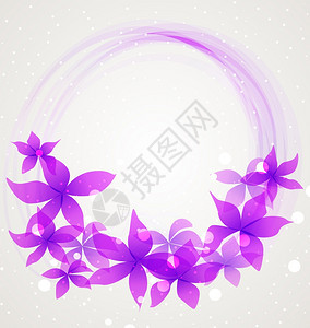 紫色抽象花矢量插图图片