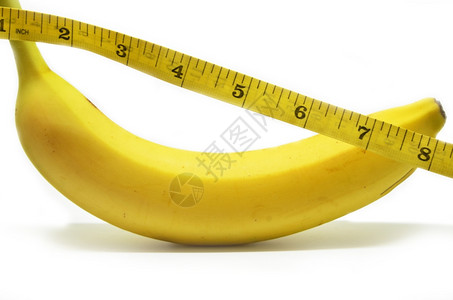 可测量空间香蕉,带措施在白色背景上隔离背景