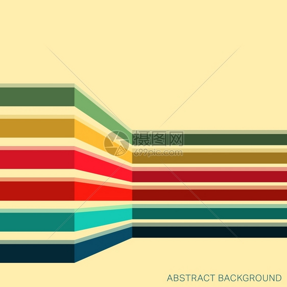 带有彩色条纹的原始背景抽象几何模式矢量插图带有彩色条纹的背景图片