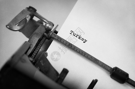 土耳其老式打字机的登记背景图片
