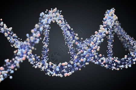 基因链条DNA的螺旋链条在暗底背景上的螺旋链条DNA3D插图背景