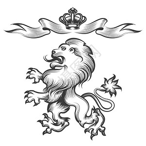 狮子头标志矢量手绘制了预言狮子草图将冠与白色背景隔离开来背景