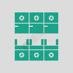 断路器图标绿色的灰背景矢量插图图片