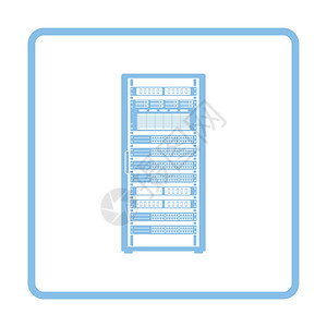 服务器架图标蓝框设计矢量图示背景图片