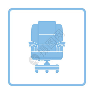 头领手椅图标蓝色框架设计矢量插图图片