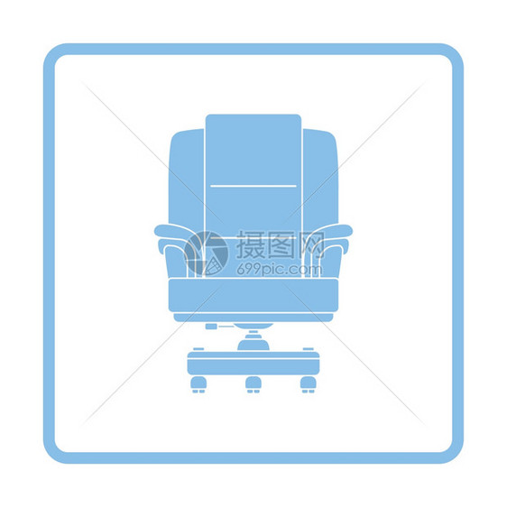 头领手椅图标蓝色框架设计矢量插图图片