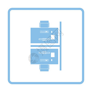 办公室表格顶部视图标蓝框架设计矢量图示图片