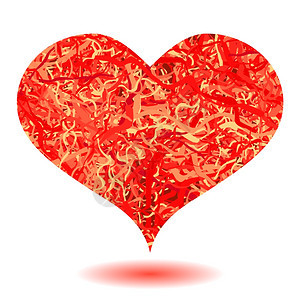 红心孤立在白背景上情人节的标志红心孤立在图片