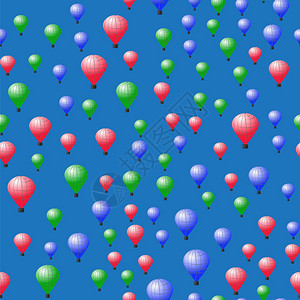 色平流层气球无缝模式蓝色背景的平流层气球无缝模式图片