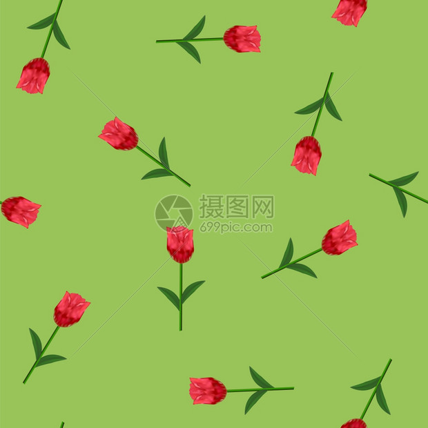 绿色背景的红花缝无绿色模式红花缝无绿色背景的春红花缝无模式