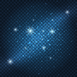 银河系统闪亮的蓝色背景银河系统闪亮的蓝色背景光亮的灯和透明背景上的粒子矢量插图图片