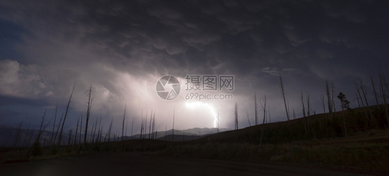 黄石公园吉特登路附近暴风雨很快过图片