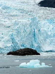 Aialik冰川流向同一名称的海湾排干哈丁冰场图片