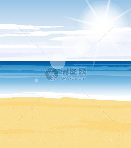 夏天背景阳光明媚的海滩 图片