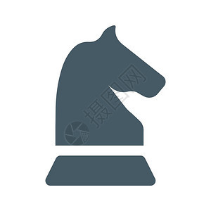 象棋骑士孤立背景的图标图片