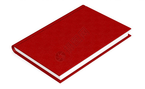 红色封面的孤立书籍3D翻譯图片