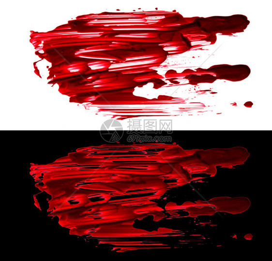 红色抽象丙烯笔纹黑和白被孤立infowhatsthis图片