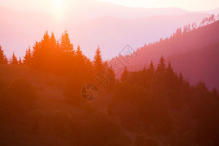 日出时有烟雾山脊美国大烟雾山家公园图片