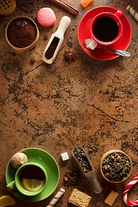 茶和咖啡杯图片