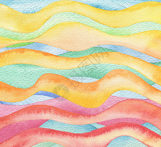 抽象波浪水彩画背景纸质纹理图片