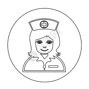 卡通女人护士图标背景