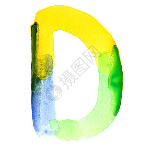 字母D维的水彩色字母表颜类似于巴西图片