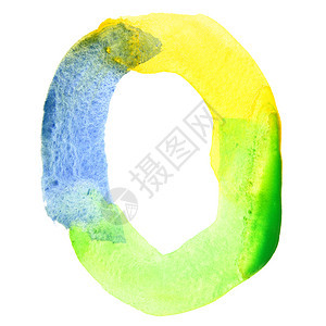 字母O维的水彩色字母表颜类似于巴西图片