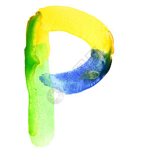 字母P活水彩色字母表颜类似于巴西图片