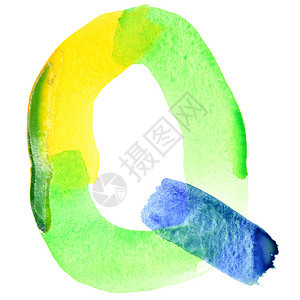 字母Q维德水彩色字母表颜类似于巴西图片