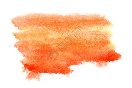 白色背景上孤立的橙色水彩画笔图片