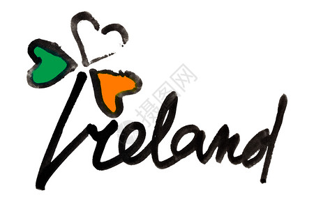 爱尔兰四叶三带有爱尔兰和字母的颜色鼠标图解图片