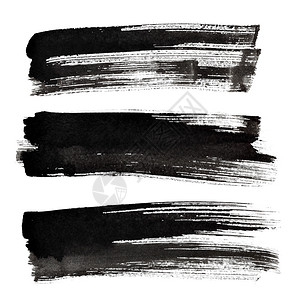 白色背景上隔离的一组黑色墨笔图片