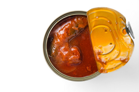 番茄酱中的沙丁鱼罐头图片